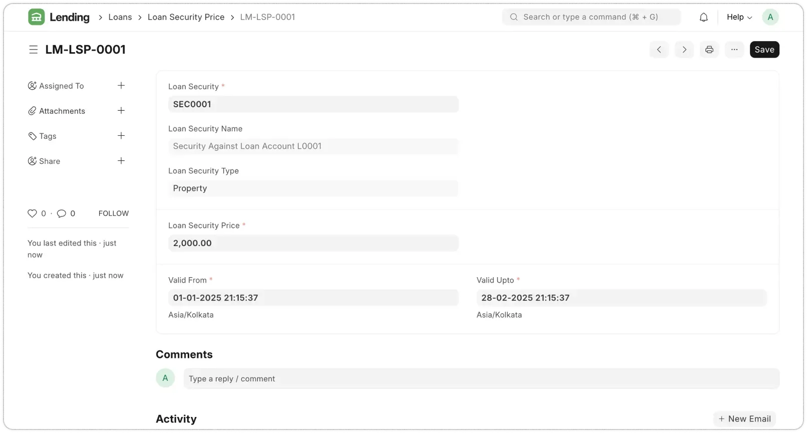 Track Security Price