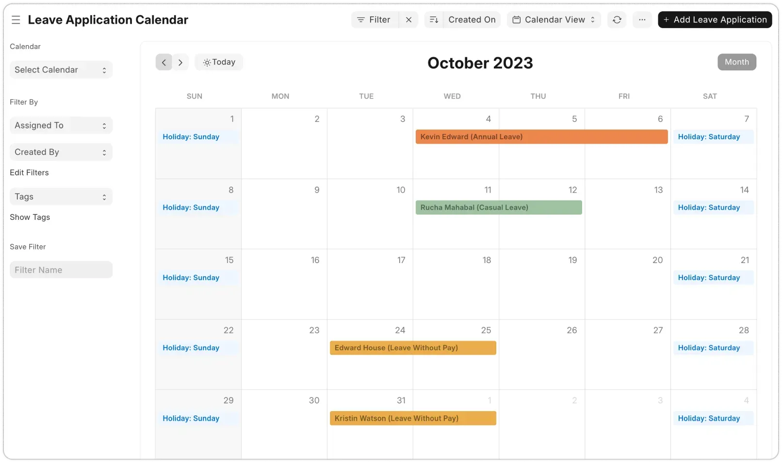 Smart Leave Calendar