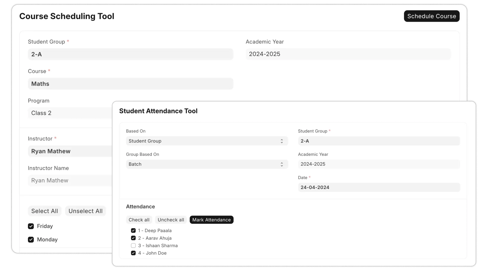 Simplified class management