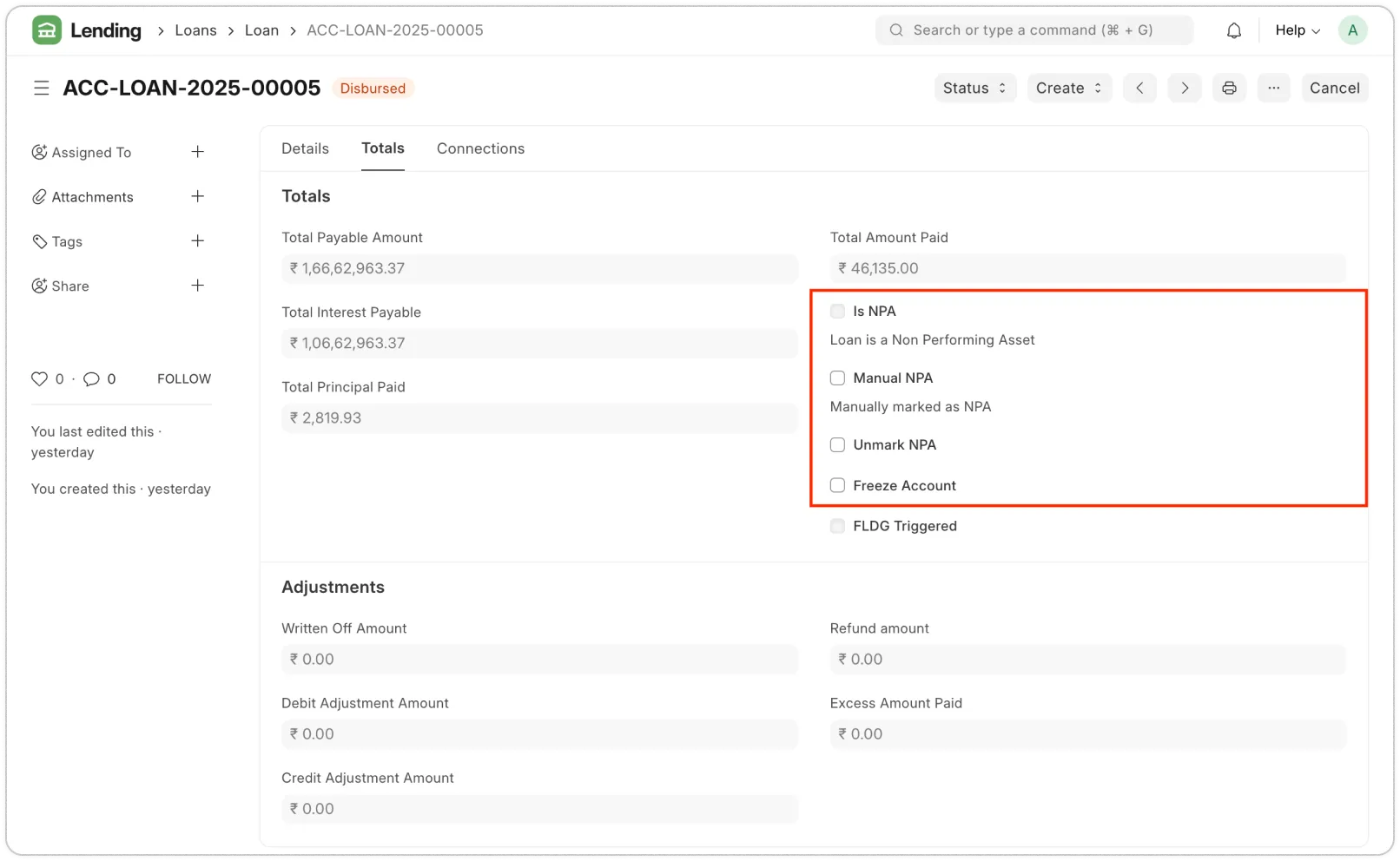 Override NPA Classification